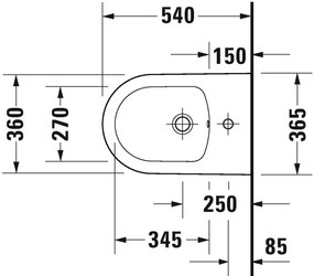 Duravit White Tulip - Závesný bidet 540x365 mm, biela 2293150000