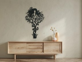 drevko Drevená nálepka Žena vo vánku Rozmer obrazu: 44,5 x 27 cm, Farba dekorácie: Čierna