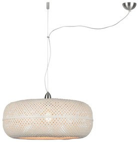 Biele bambusové závesné svietidlo Good&amp;Mojo Palawan, ⌀ 60 cm