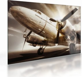 Sklenený obraz lietadla (70x50 cm)