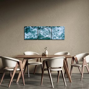 Obraz - Vlny oceánu (s hodinami) (90x30 cm)