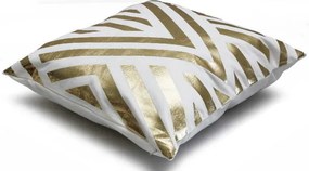 Obliečka na vankúš DECO VELVET Geometric 45x45 cm - biela/zlatá