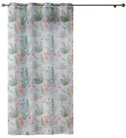 Záclona s exotickými kvetmi Paradizio &#8211; biela 140x240cm