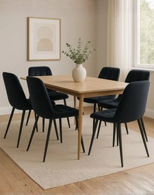 Stolička Chic Velvet čierna – čierne nohy