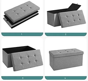 Taburetka s úložným priestorom, 38x76x38cm