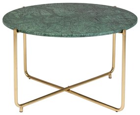 Okrúhly konferenčný stolík s mramorovou doskou v zeleno-zlatej farbe ø 70 cm Timpa – White Label