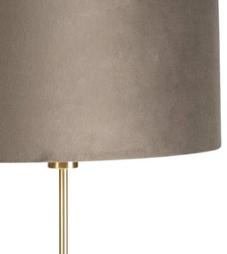 Podlahová lampa zlatá / mosadz so zamatovým odtieňom tupá 40/40 cm - Parte