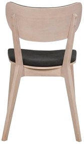 Svetlohnedá dubová stolička s čiernym sedadlom a opierkou Rowico Cato