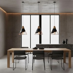 Toolight - Škandidávska závesná stropná lampa APP225-1CP, čierna-hnedá-ružová zlatá, OSW-00892