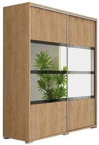 Skriňa Elena A9 kraft zlatá/Lacobel čierna