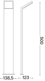 Ideal Lux - LED Vonkajšia lampa STYLE LED/8,5W/230V 50 cm CRI 90 IP54 antracit