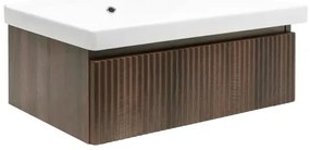 Kúpeľňová skrinka s umývadlom SAT Evolution 98x30x44,8 cm matný orech SATEVO100NAU1, 1 ks