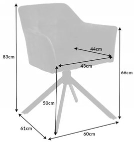 Dizajnová otočná stolička Galileo tmavosivý zamat