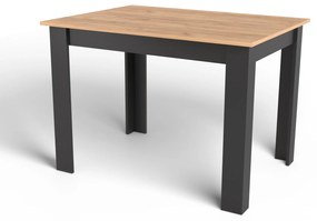 AKCIA Čierny jedálenský stôl s doskou v dekore dub zlatý craft MADO 120x80 II. akosť
