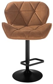 LuxuryForm DESIGN Barová stolička MILANO VELUR na čiernom tanieri - hnedá