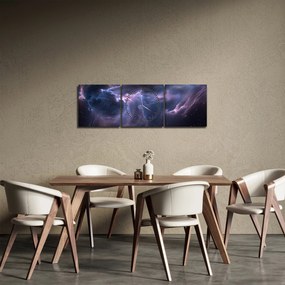 Obraz - Vesmírna hmlovina (s hodinami) (90x30 cm)