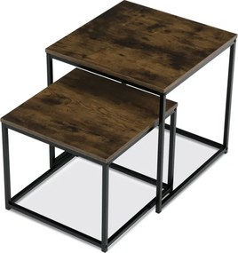 Sada 2 konferenčných stolíkov old wood AF-076 OLW