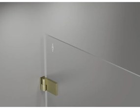 Mexen Lunar-B Duo, výklopný sprchový kút 95 x 95 cm, 8mm číre sklo, zlatý matný profil, 832-095L-095P-55-00
