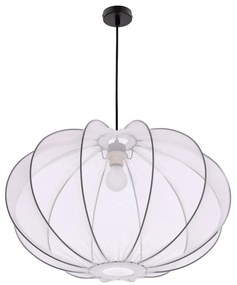 Biele závesné svietidlo s textilným tienidlom ø 60 cm Mellow – Candellux Lighting