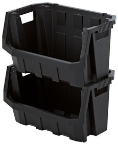 Dielenský úložný box so skosenou hranou HEAVY DUTY, čierny 58x38x34