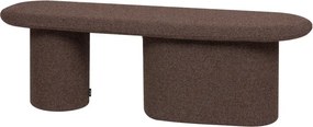 Hnedá polstrovaná lavica z textílie buklé Rull – noo.ma