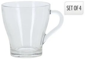 EH Sada sklenených hrnčekov Clear 300 ml, 4 ks