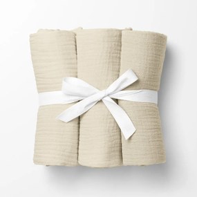 Biante Mušelínová plienka/dečka Nature MSN-080 Krémová - ZVÝHODNENÁ SADA 3 KS 100x100 cm - Sada 3 ks