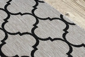 Behúň SIZAL FLOORLUX 20608, koniczyna marokánka, trellis strieborný  / čierny