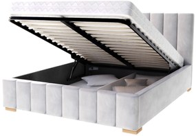 Manželská čalúnená posteľ s úložným priestorom Austin 180x200 - sivá