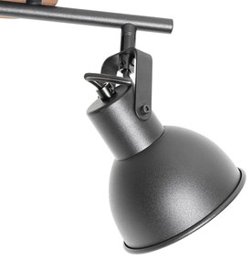 Priemyselný reflektor čierny s dreveným sklonom 2-svetlo - Tommy