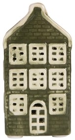 Zelený keramický LED domček Lamont - 4*4*8 cm