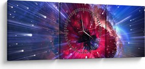 Obraz - Energia vesmíru (s hodinami) (90x30 cm)