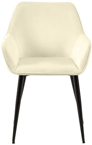 Jedálenská stolička Luena zamat - krémová