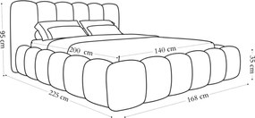 ČALÚNENÁ POSTEĽ ADRIANO 140x200 QUELLE 03 BÉŽOVÁ