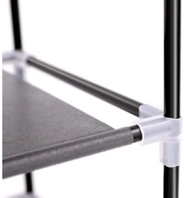 Úložná látková skriňa s policami MATIS 88x160 cm čierna