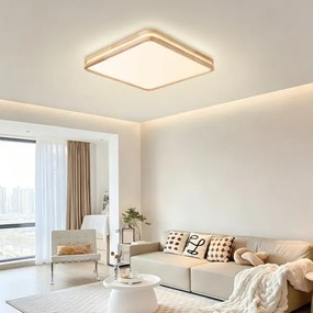 Brilagi - stmievateľné LED svietidlo MOLINA SQUARE LED/80W/230V, dub, 60x60 cm + diaľkový ovládač