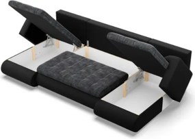 Sedacia súprava FORESTA ULL v tvare U popolová / čierna