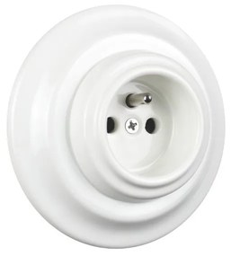 Elhard Okrúhla keramická zásuvka, biela - kompletná KV6000W