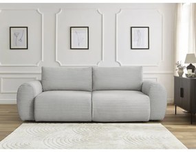 Svetlosivá menčestrová rozkladacia pohovka 257 cm Lucien – Bobochic Paris