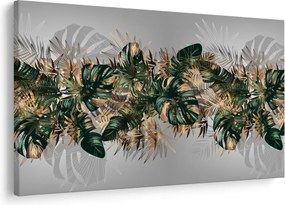 Obraz - Zlato-zelené tropické listy (90x60 cm)