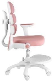Detská rastúca stolička GRIDDY — látka, biela / ružová