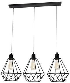 Helam Luster KARO 3xE27/15W/230V čierna W-L 1311/3 BK