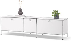 Nízka skrinka »CN3« s 3 výklopnými dvierkami, biela