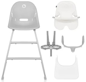 Lionelo - Detská jedálenská stolička 2v1 DALIA biela/šedá