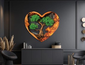 drevko |  Machový Strom života Srdce lesa (UV tlač)  45 x 51 cm