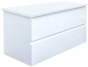 Kúpeľňová skrinka s krycou doskou SAT B-Way 99x50x45 cm biela lesk BWAY2100WDESK
