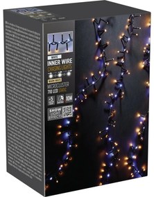 Vonkajšia svetelná reťaz Waterfall, 10 m, 710 LED, teplá aj studená biela, časovač, IP44, 10 m