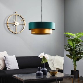 Závesná lampa Dorina, zelená/zlatá, Ø 50 cm