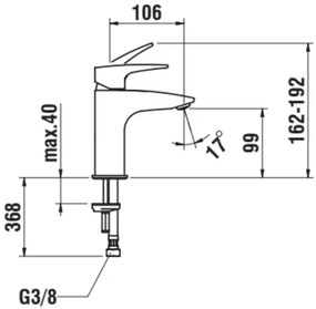 LAUFEN HF500702428000 - Umyvadlová batéria LAURIN 16,2 cm matná čierna