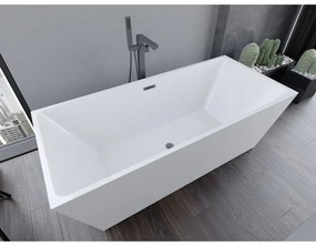 Mexen Lita, voľne stojaca vaňa 170 x 75 cm, biela, brúsený grafit prepad, 52121707500-95